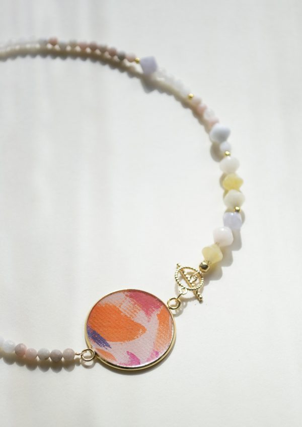 Gourmand gemstones and art necklace