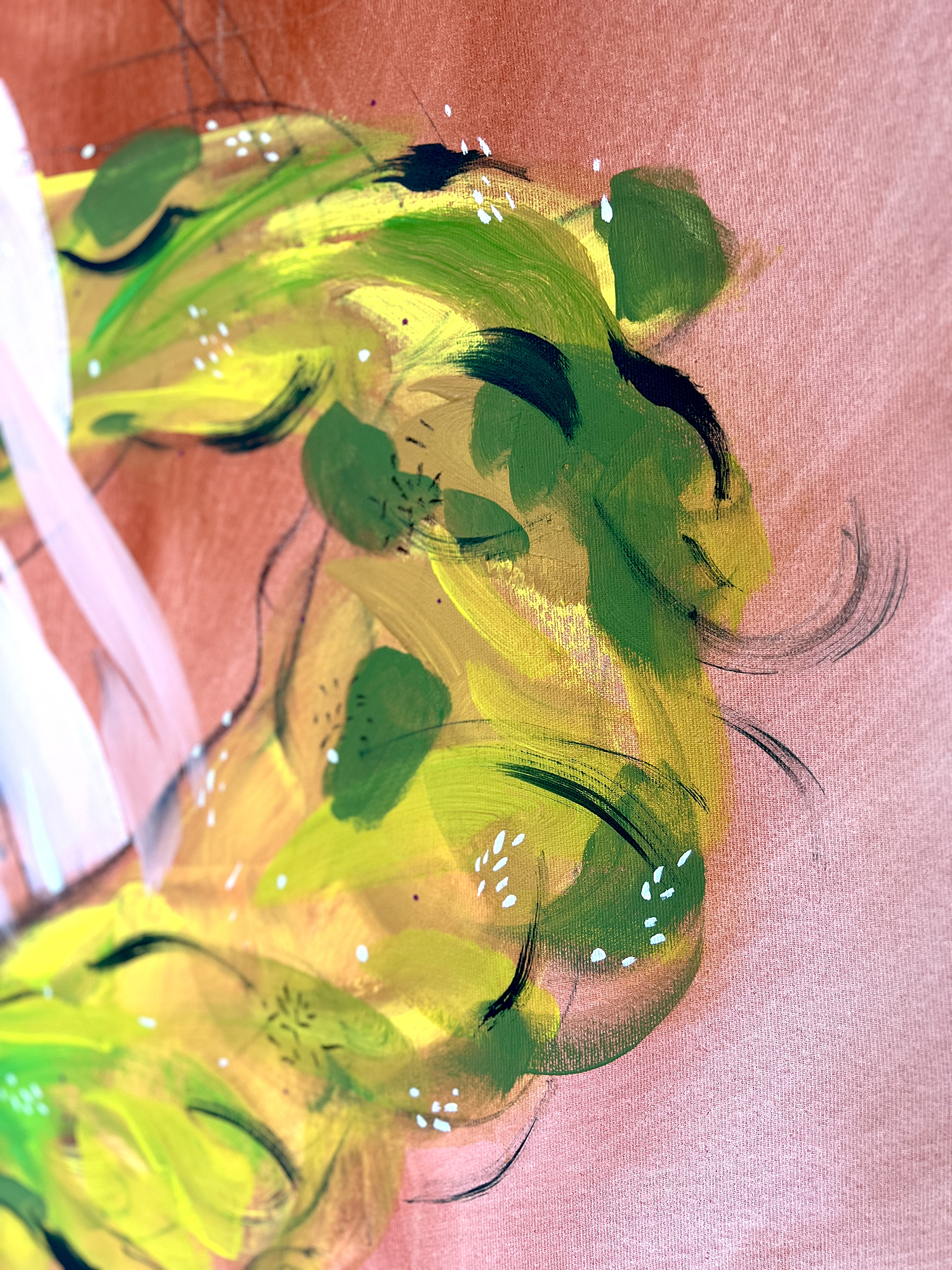 Sânziene Large Abstract Painting 100x160cm - imagine 2