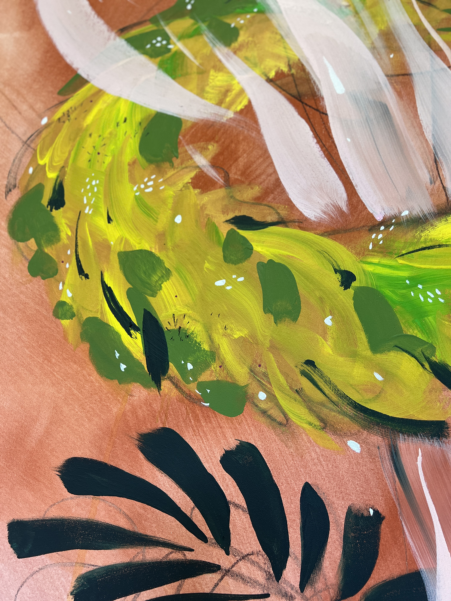 Sânziene Large Abstract Painting 100x160cm - imagine 4