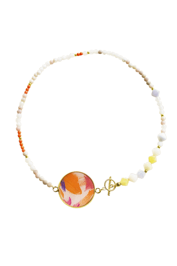 Gourmand gemstones and art necklace