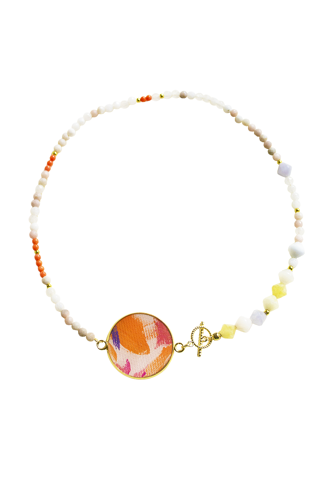 Gourmand gemstones and art necklace