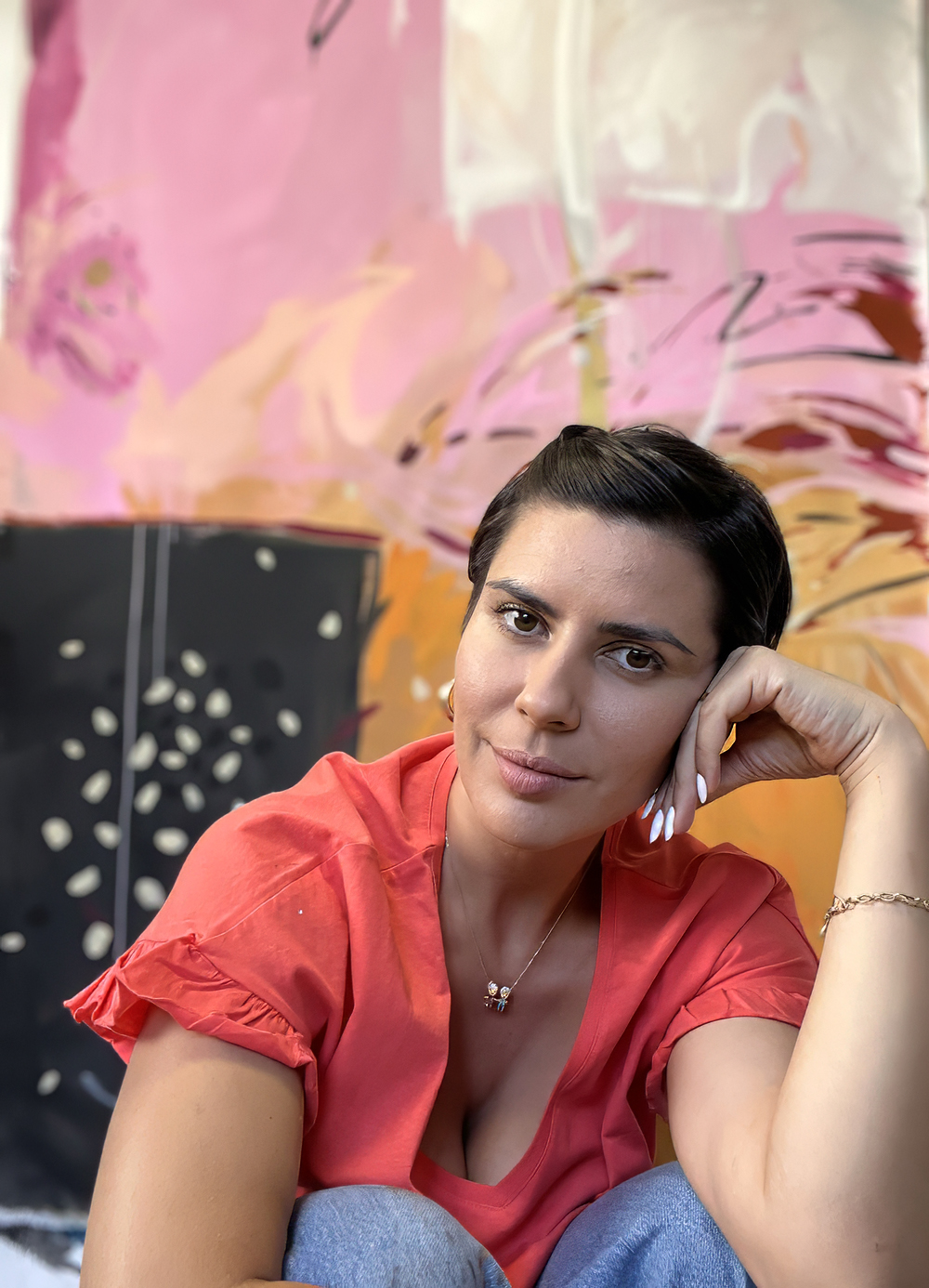 St Paraskeva Large Abstract Painting 100x160cm - Image 4