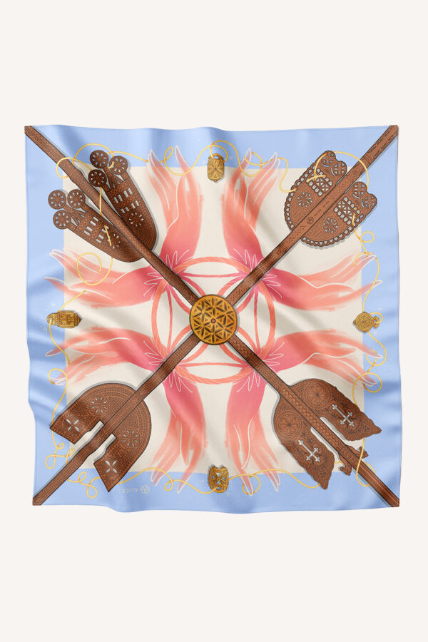 Wings Silk Twill Scarf 90x90 cm