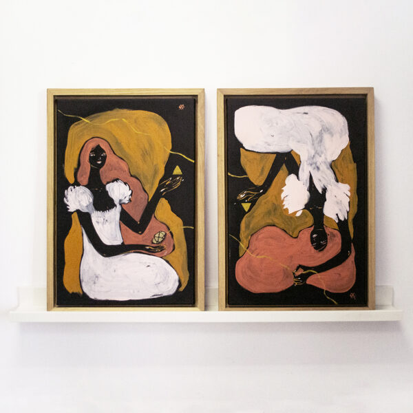 UPSIDE UP Diptych 40x60cm LOVE