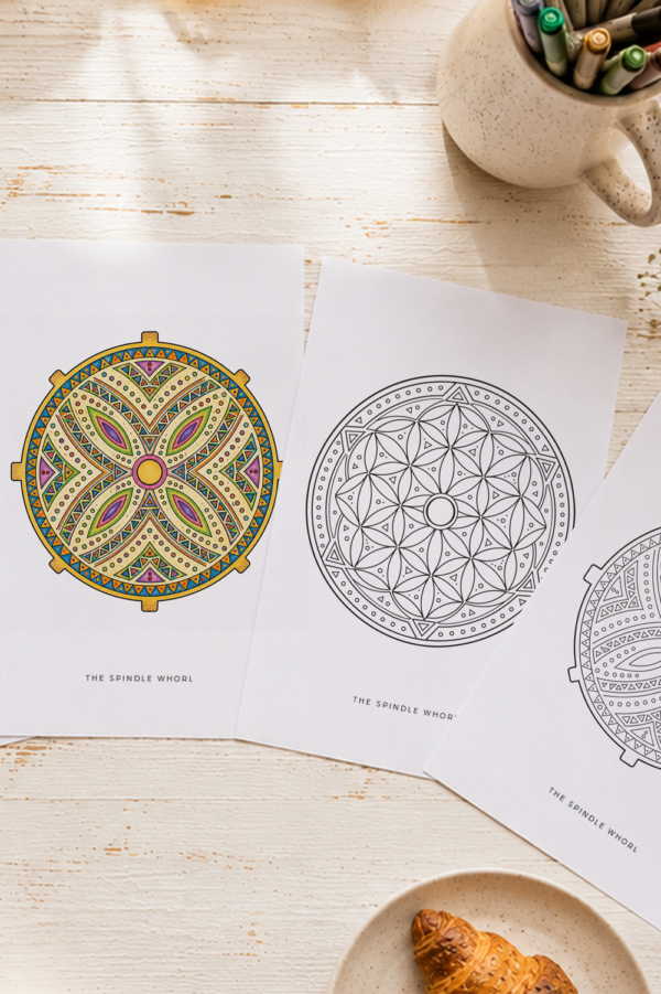 Wood Soul- Romanian Carved Wood Mandala Adult Coloring Book PDF - Image 3